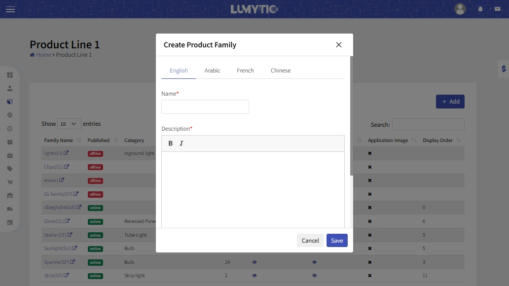 Create Product Family