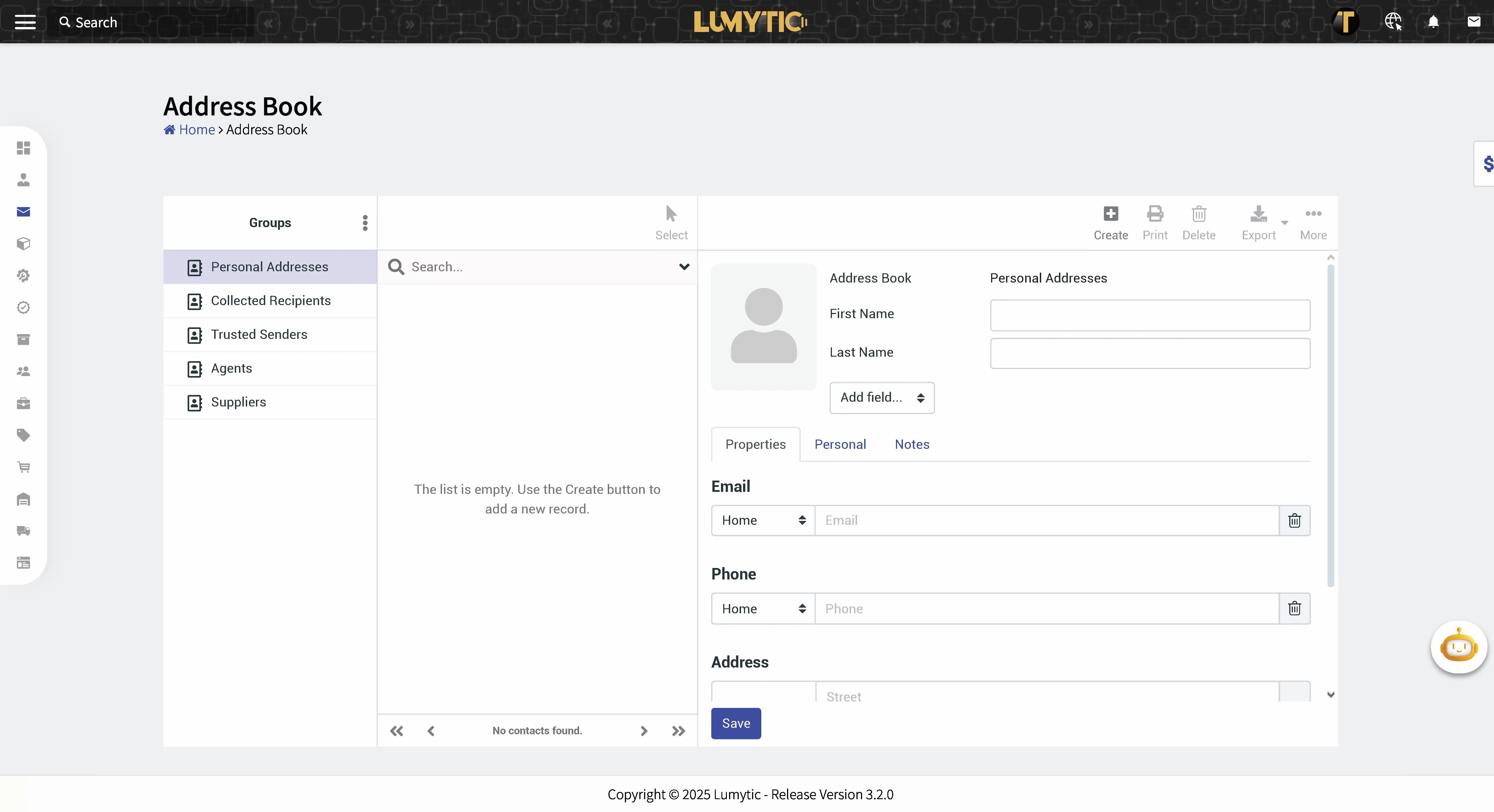Add Contact to Address Book Page
