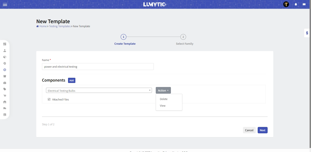 Create Testing Template