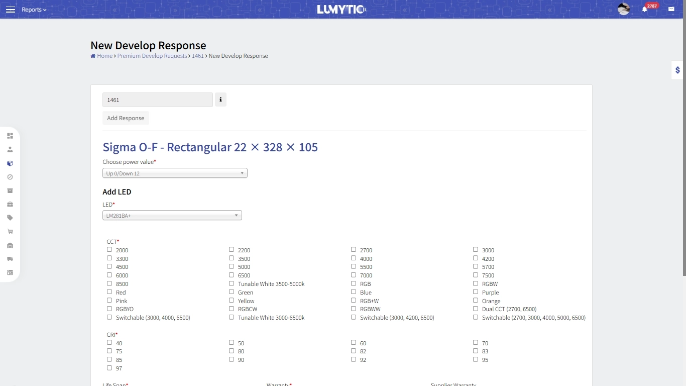 Create develop response