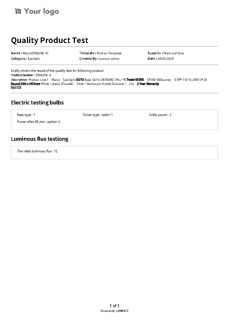 Print Quality Product Test